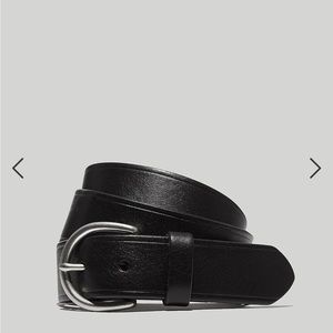 Madewell Medium Perfect Leather Belt in black XL
